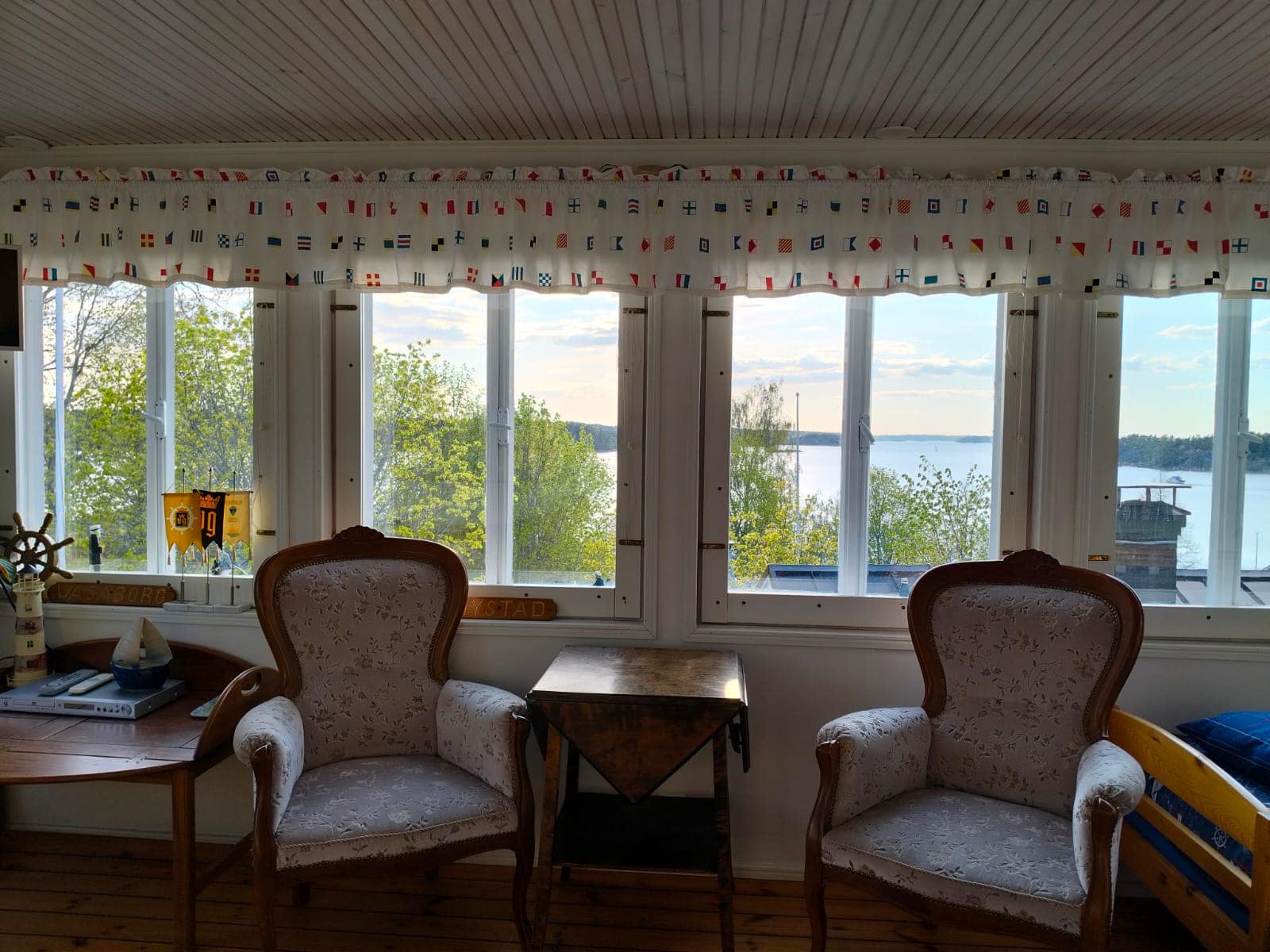 Kuva Haverin Prykä -huoneen ikkunanäkymästä merelle